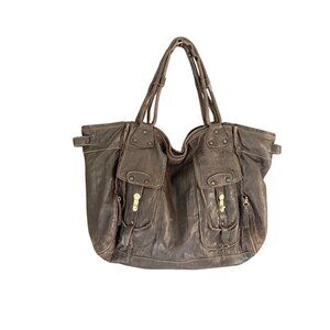 Ellen Tracy 100% Genuine Leather Shoulder Bag Women's Black Everyday Y2K